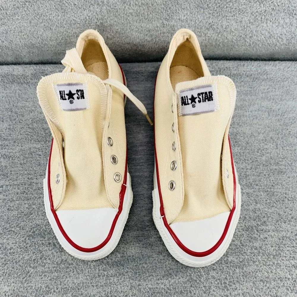 CONVERSE VINTAGE All Star Youth Size 13 Cream Sneakers Shoe Chuck Taylor Low Top